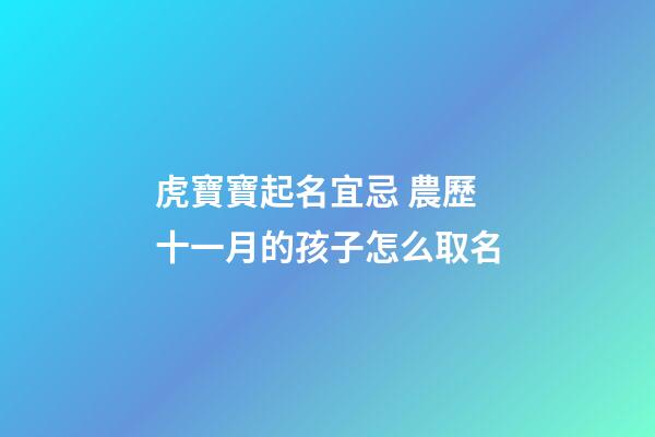 虎寶寶起名宜忌 農歷十一月的孩子怎么取名